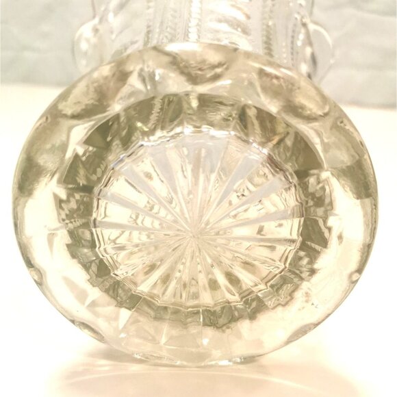 Vintage 1940s Glass Zipper & Button Pattern Vase Clear Pressed Glass 7.25" - Picture 4 of 8